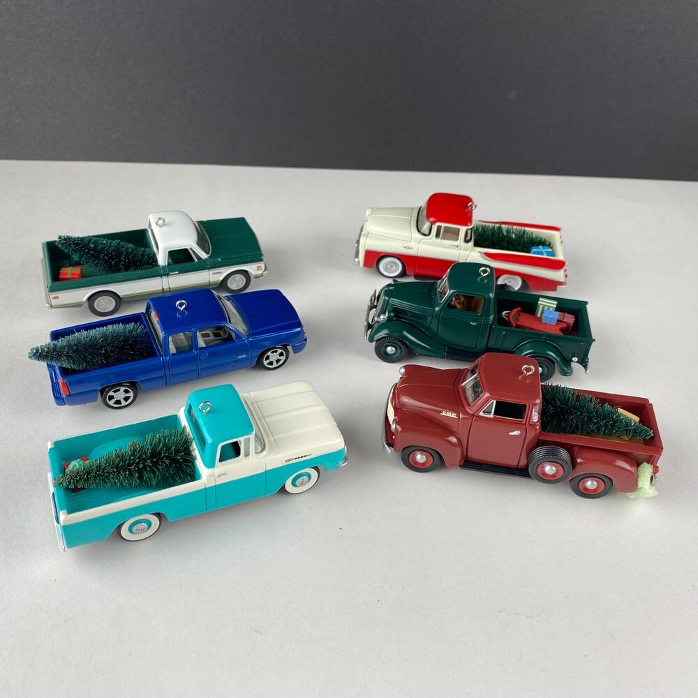 Hallmark All-American Trucks Ornament Lot of 6 Ford Chevy GMC Dodge w Boxes